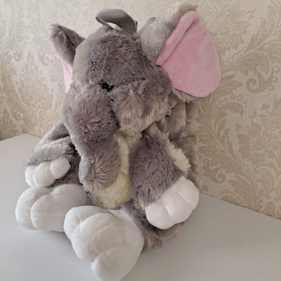 Stuffed Plush Elephant Backpack with Adjustable Straps Zipper on His Back EUC - Picture 4 of 10